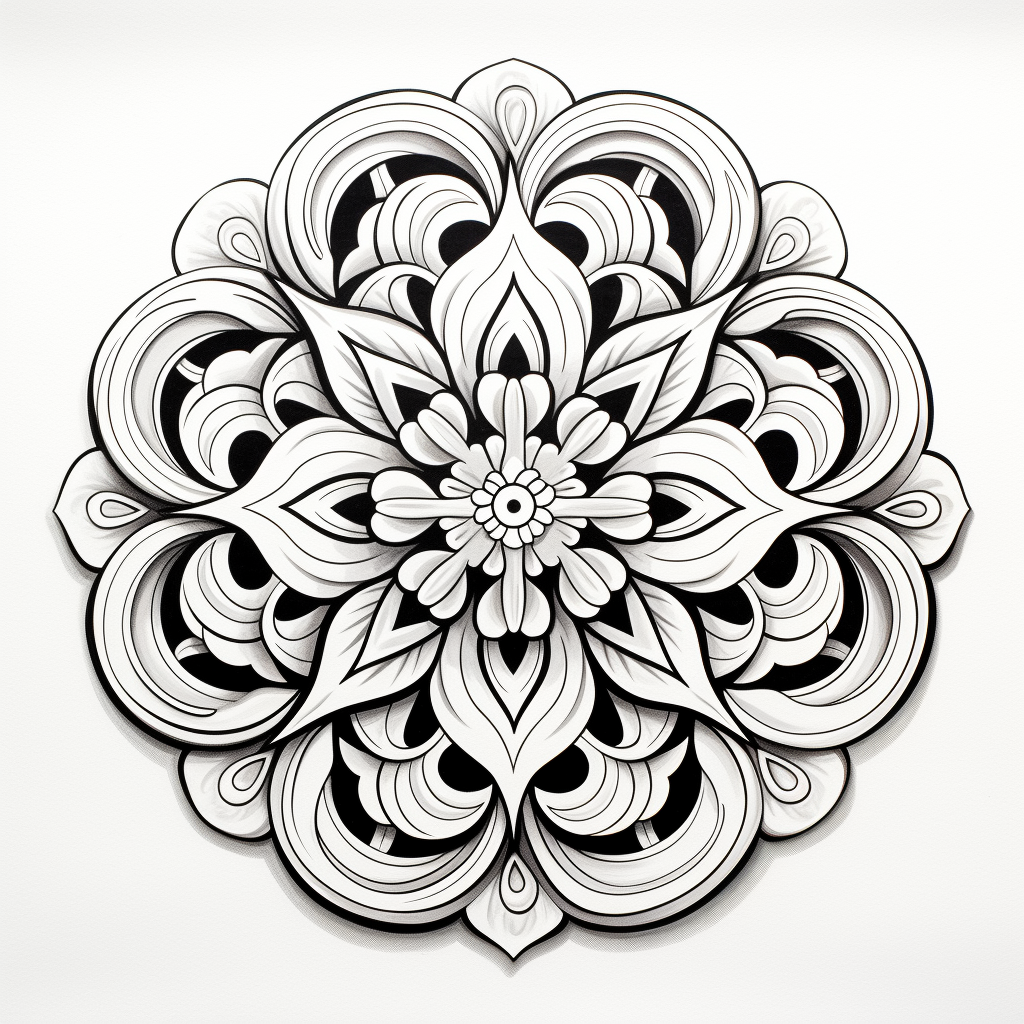 Detailed mandala coloring book design