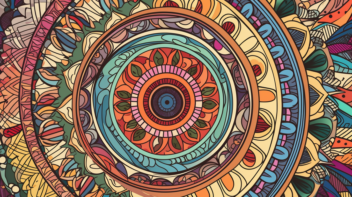 Colorful Mandala Coloring Book Page