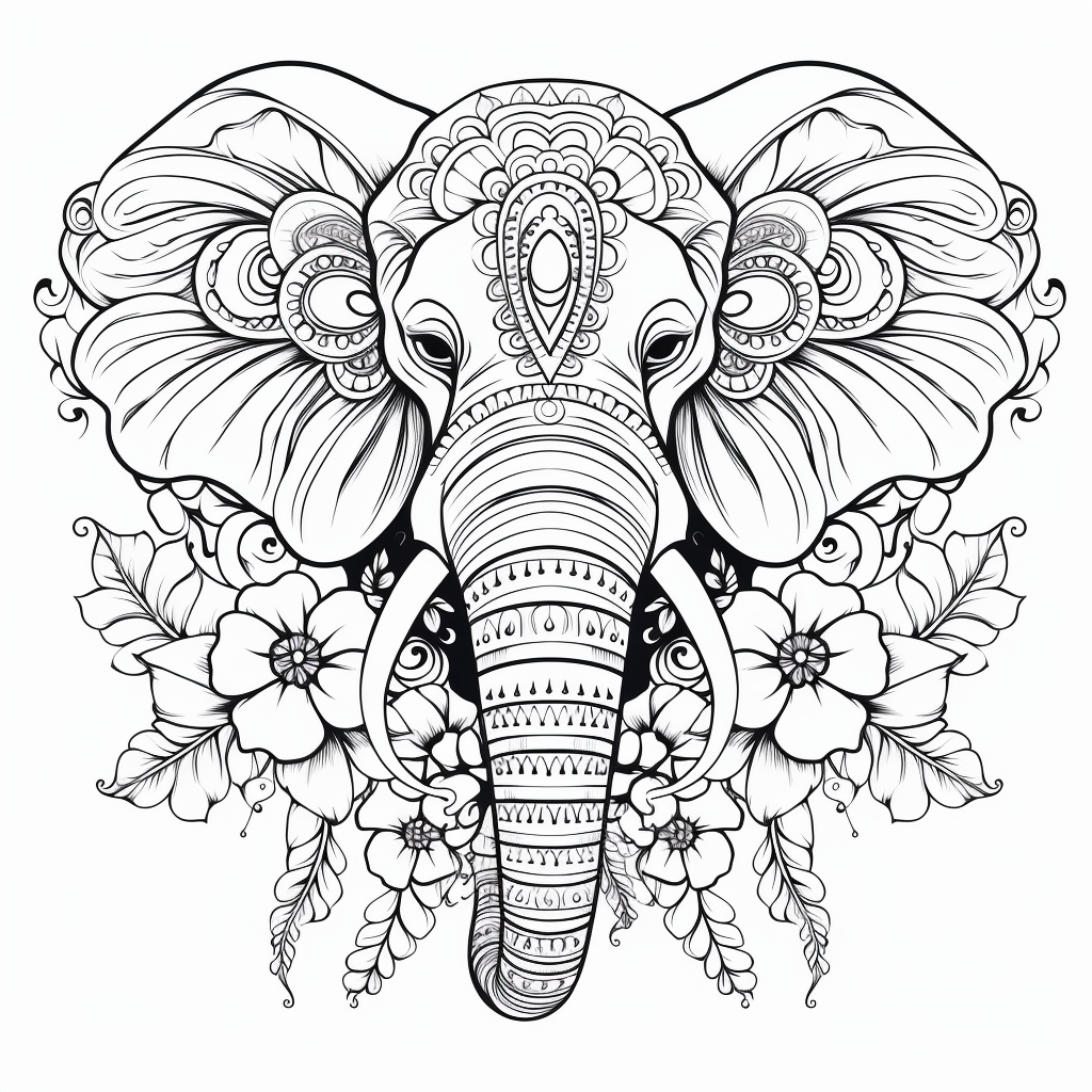 Mandala Elefante Coloring Page