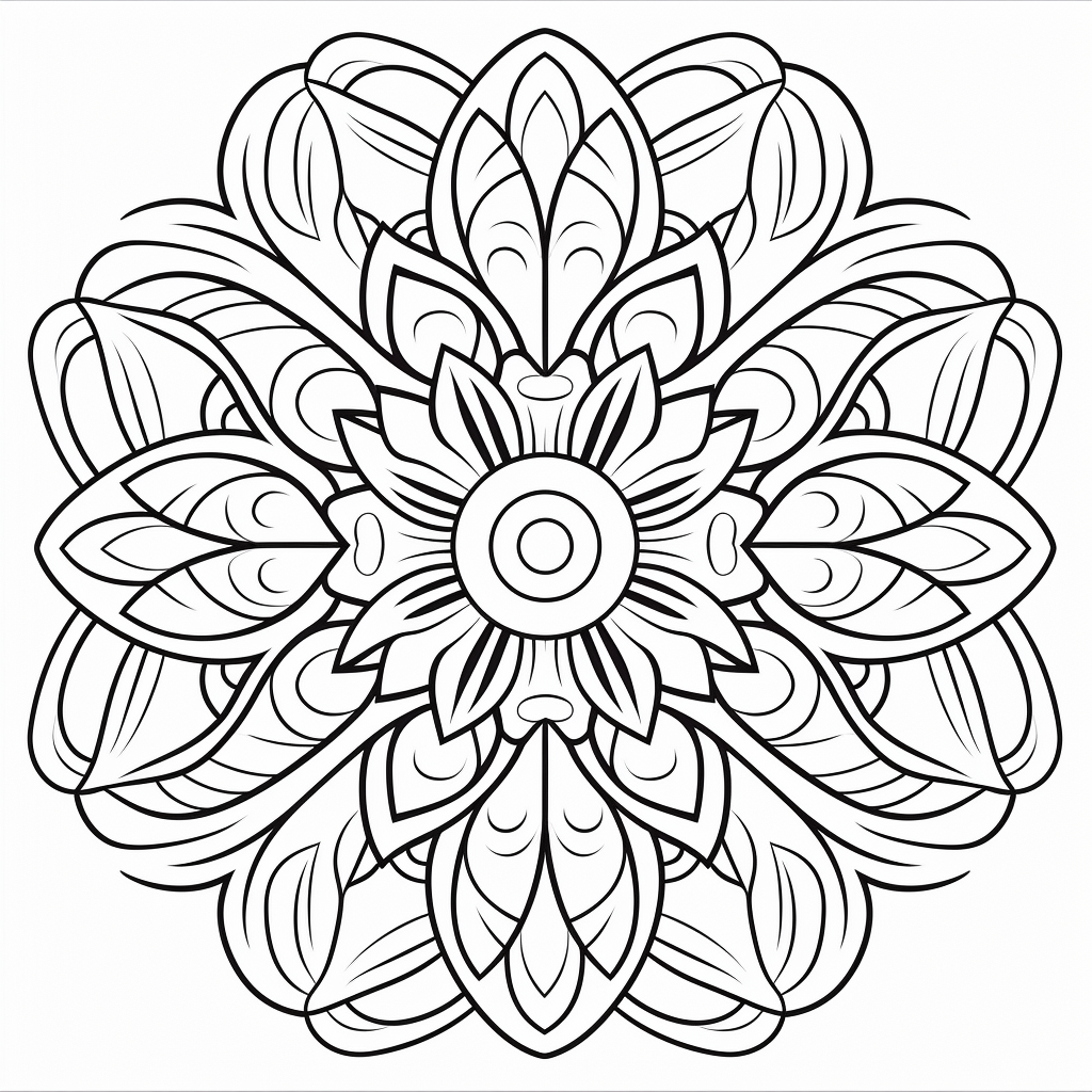 Mandala Feather Coloring Page Design