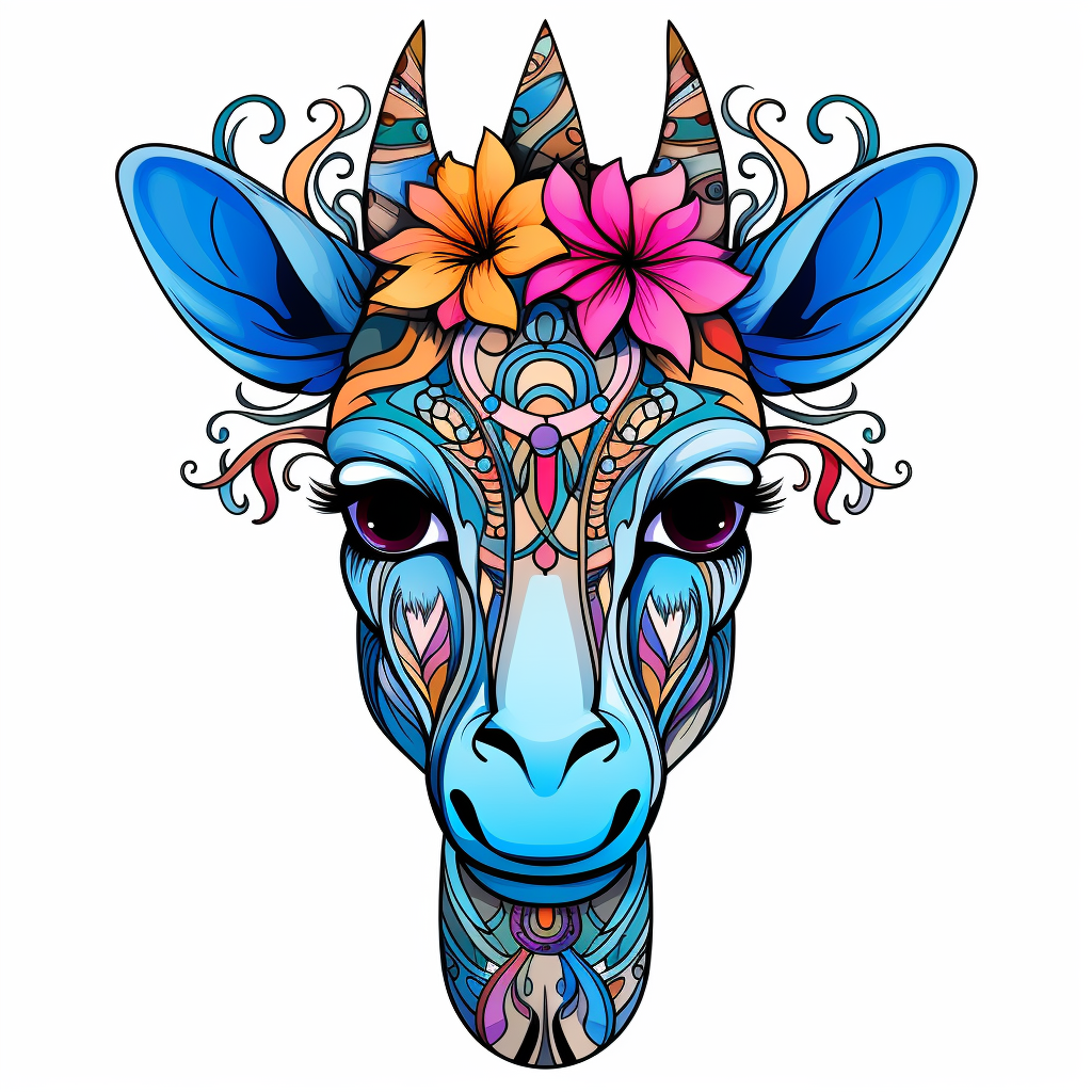 Mandala Giraffa with Long Eyelashes