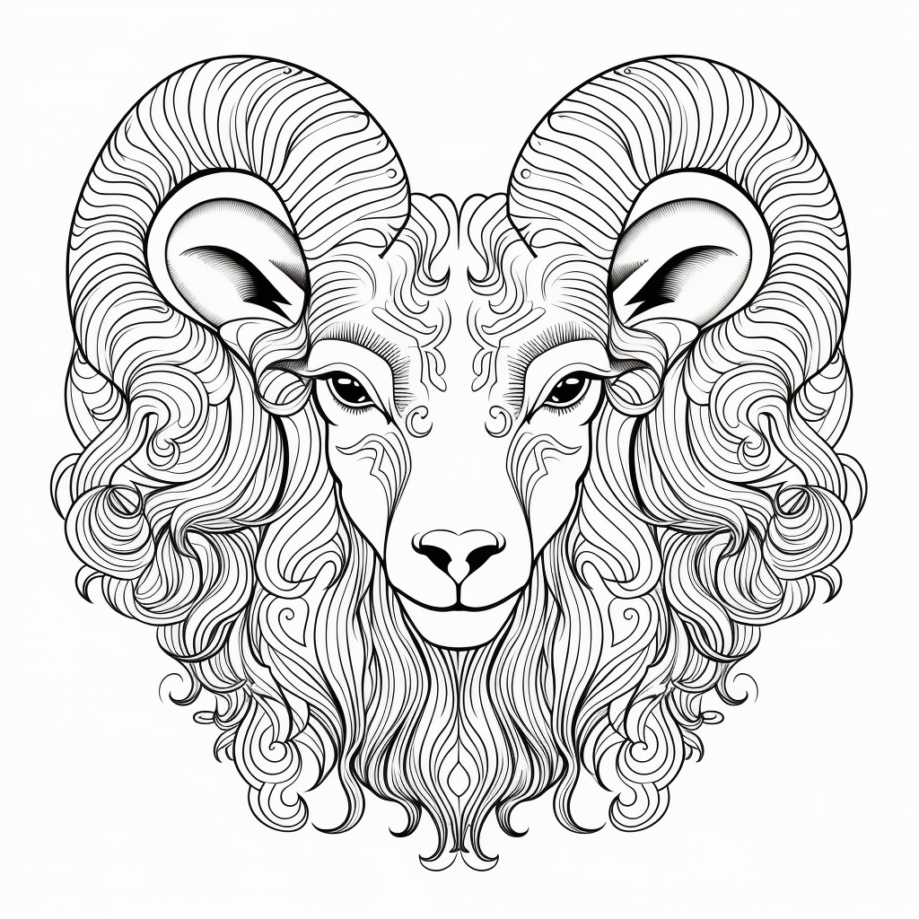 Symmetrical Mandala Goat Face