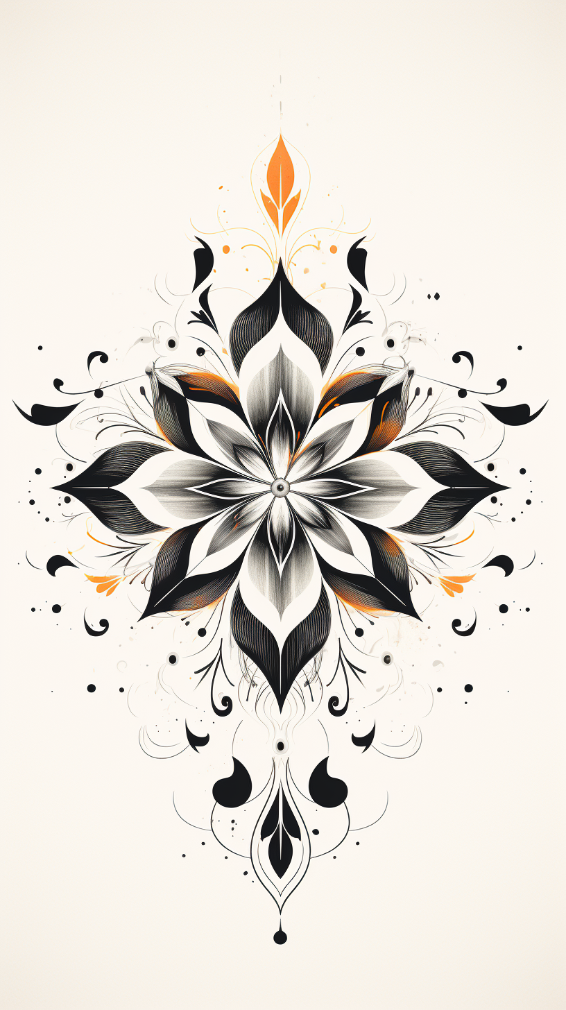 Simplified digital mandala tattoo design