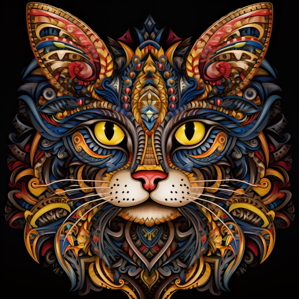 Colorful Mandala Cat Image