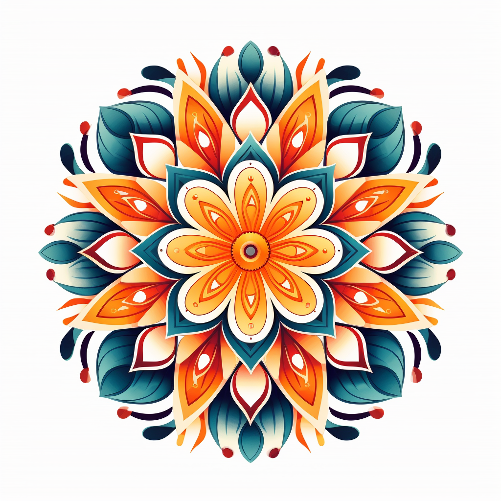 Beautiful Mandala Patterns on White Background