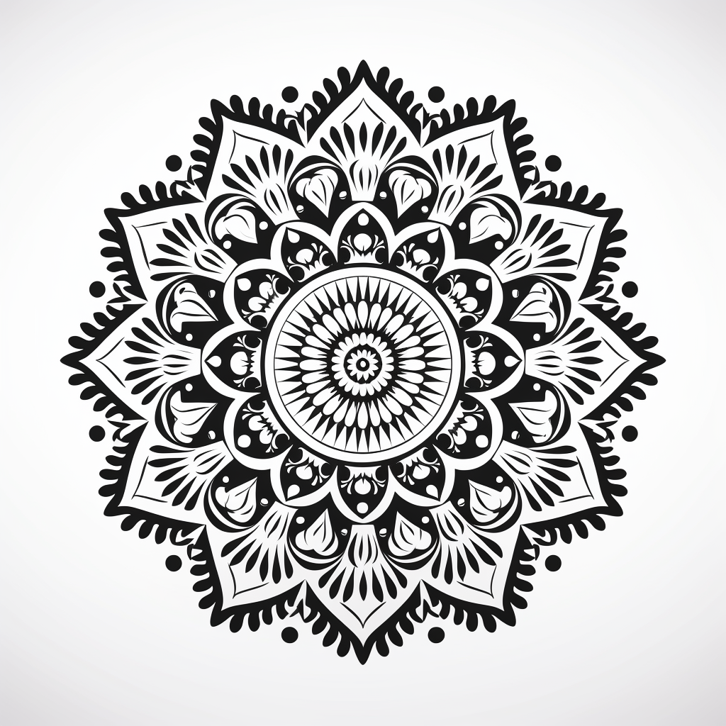 Beautiful black and white Mandala pattern