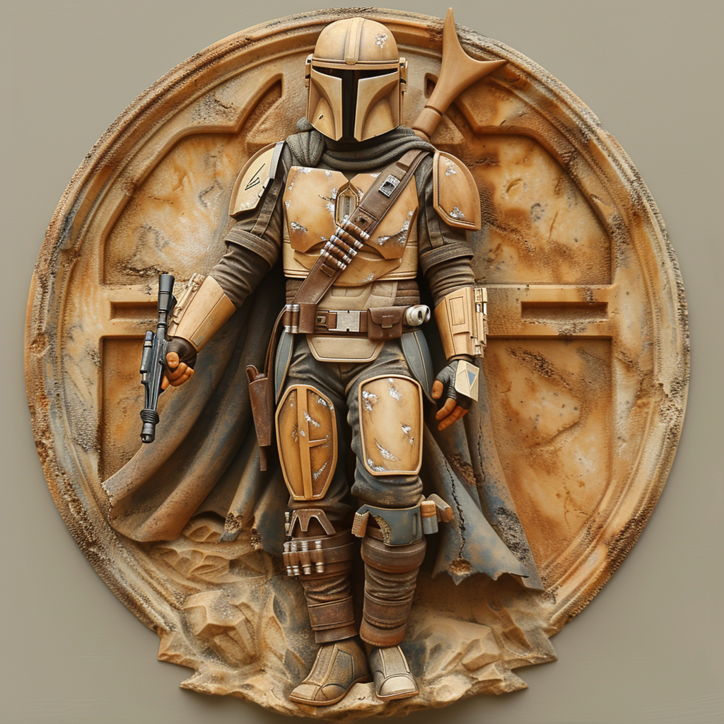 Mandalorian Bas Relief Sculpture