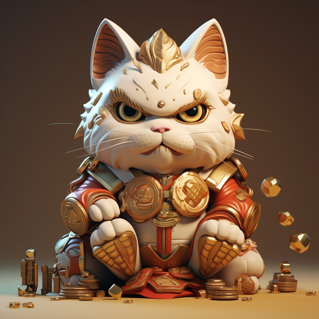 Aggressive and Cool Maneki-neko Battle Royale Cat