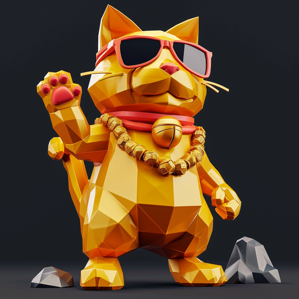 Aggressive and Cool Maneki-neko Battle Royale Cat