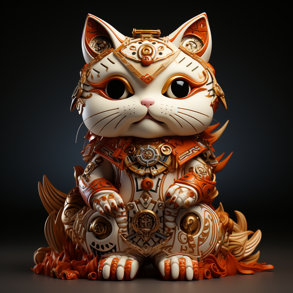 Aggressive Maneki-Neko Game Character