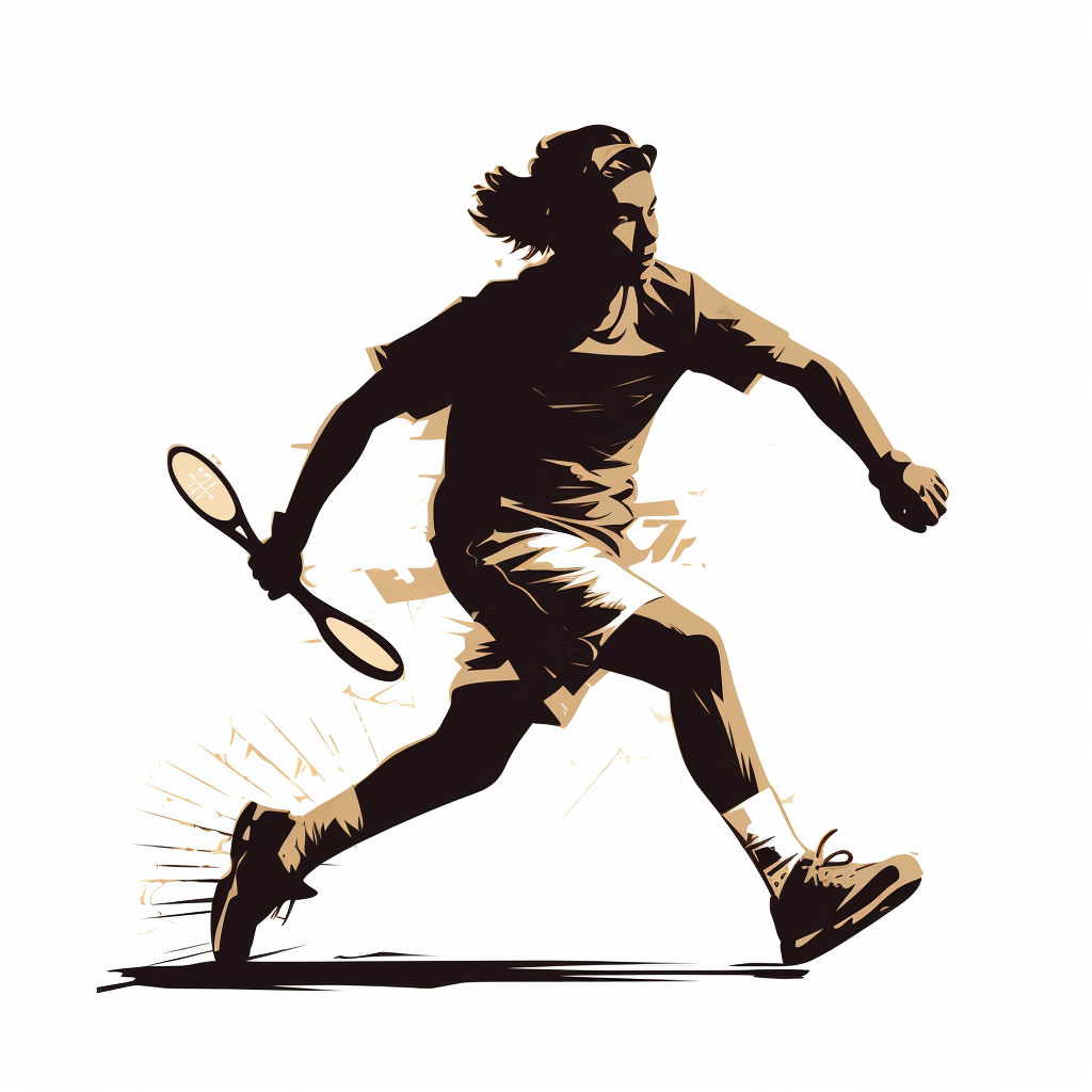 Simple manga tennis player silhouette