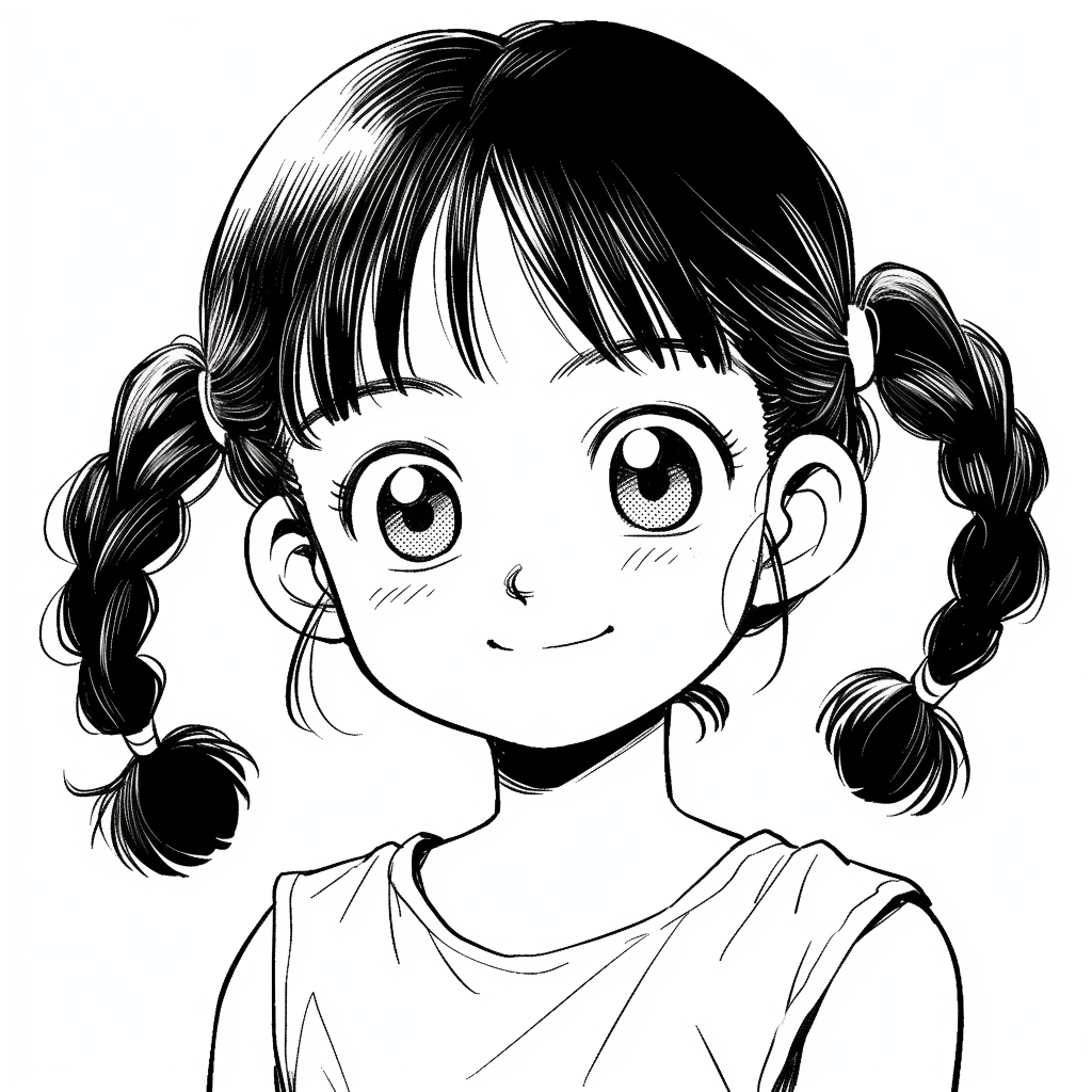 Cute manga girl with twin tails