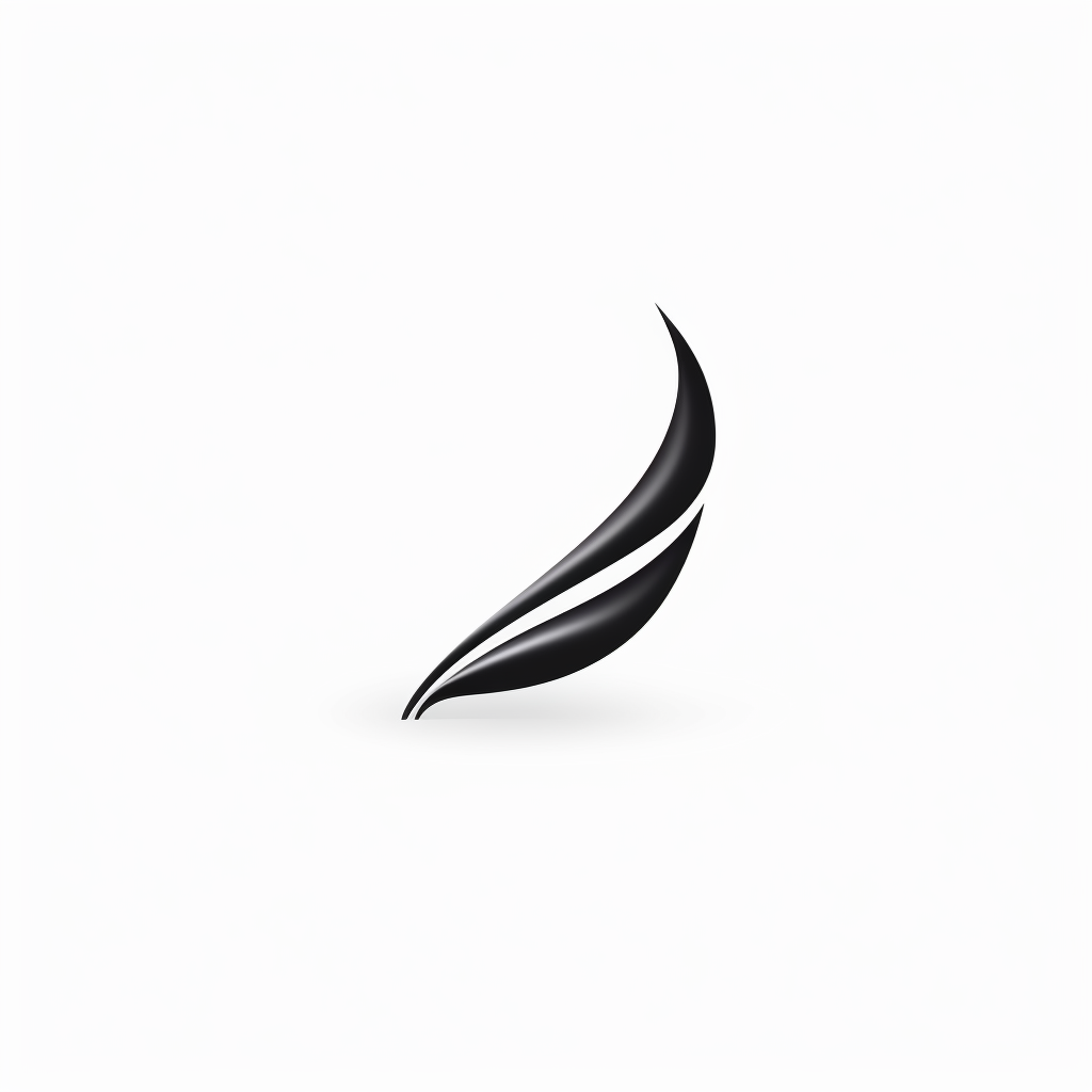 Minimalist black and white mango quill logo