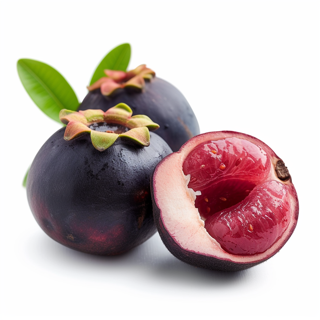 Mangosteen fruit on white