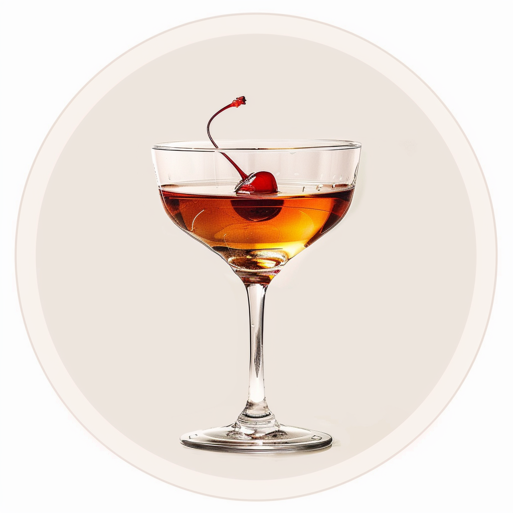 Manhattan cocktail coupe glass cherry