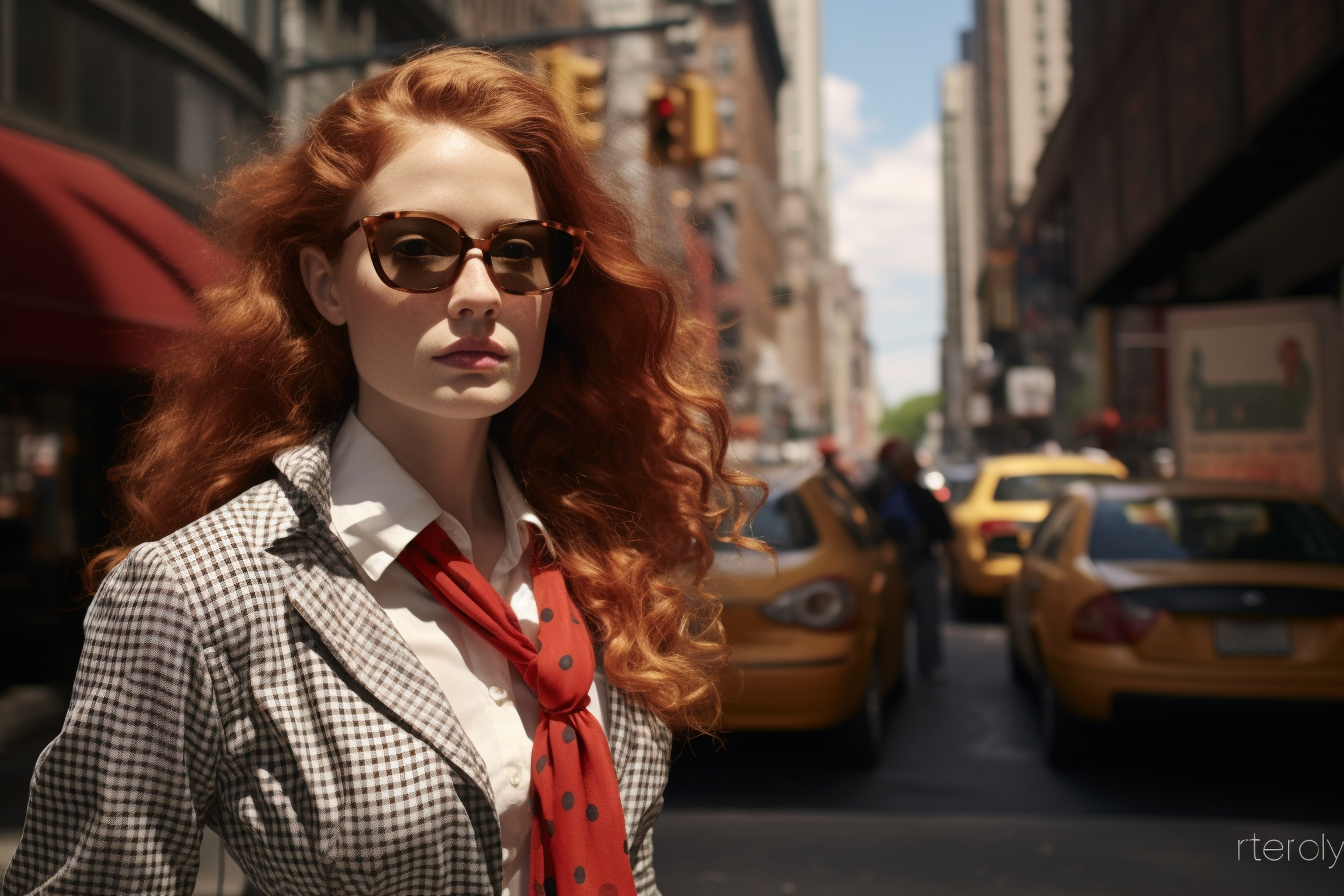 Fashionable woman walking in Manhattan