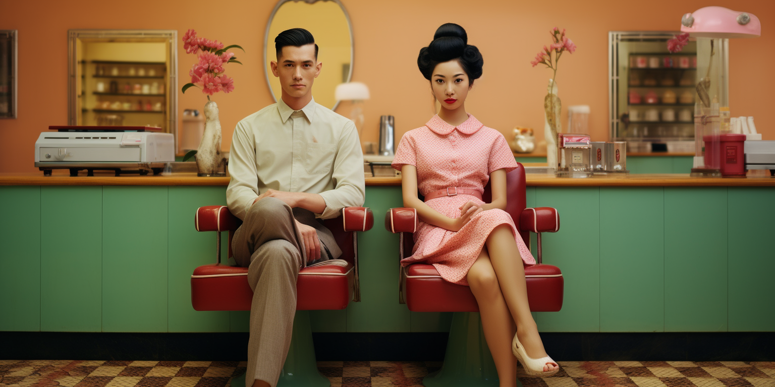 Couple enjoying manicure in Vietnam