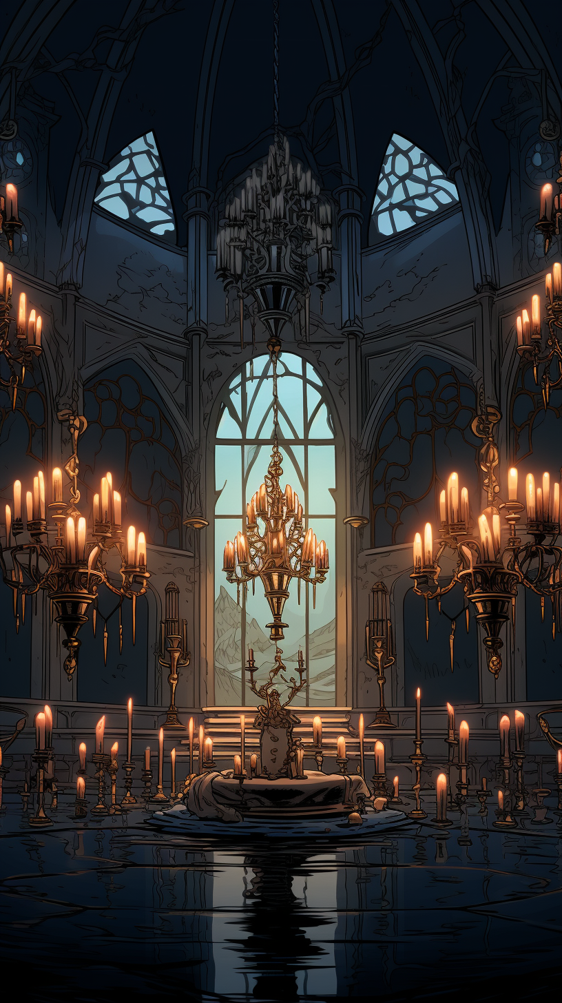 Floating candelabras in an elegant mansion