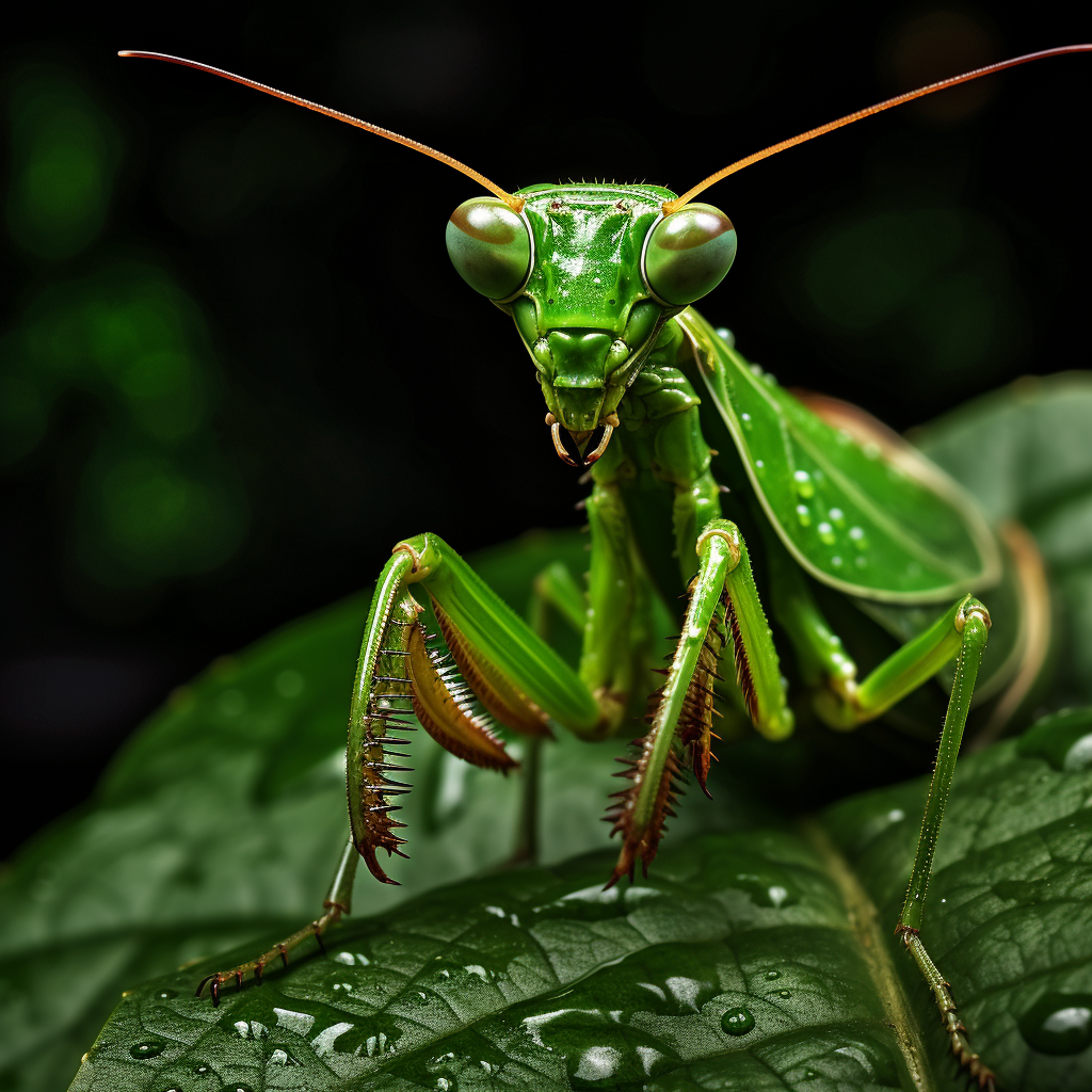 Detailed Mantis on Leaf