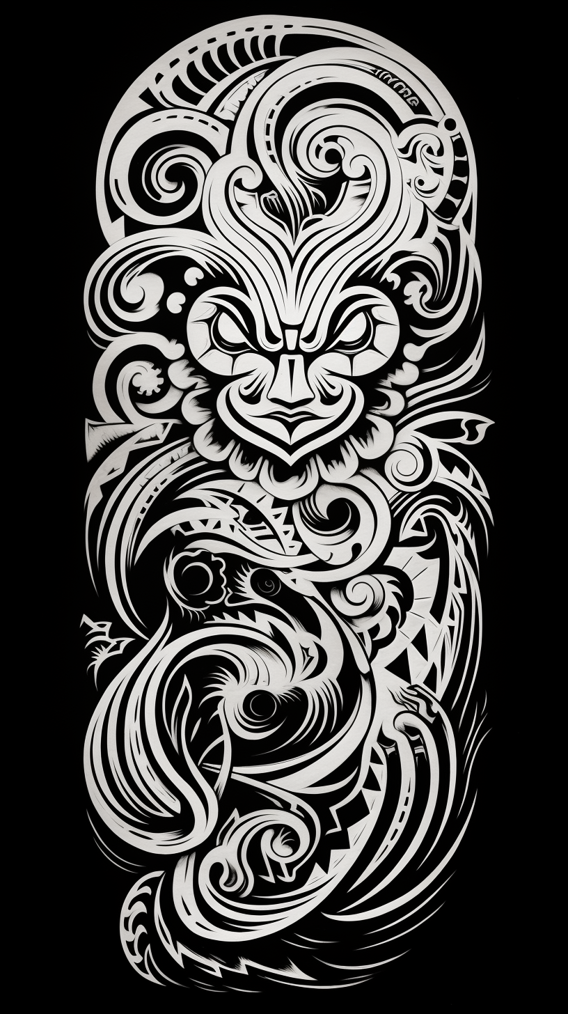 Traditional Maori Tattoo Flash