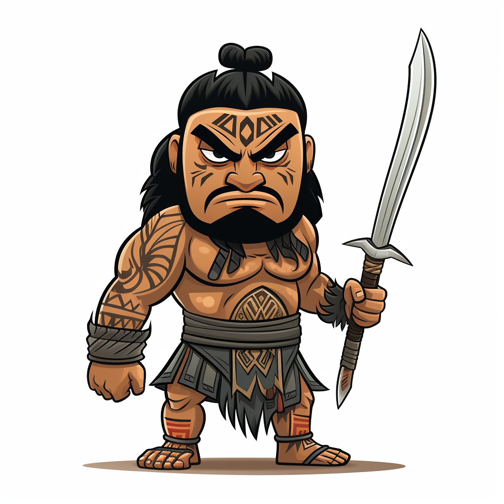 Nativ Maori warrior in comic style