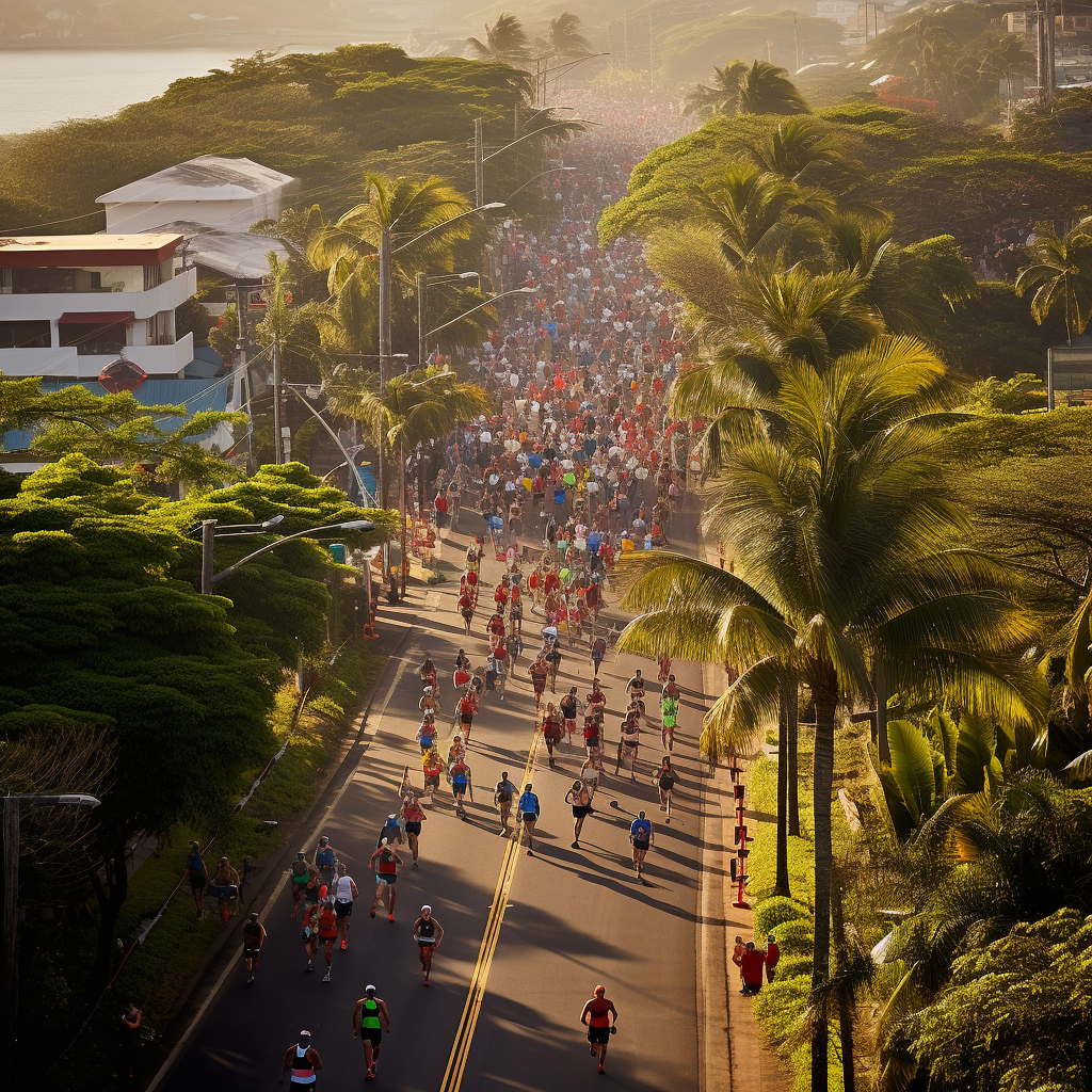 Runners in the last mile of marathon