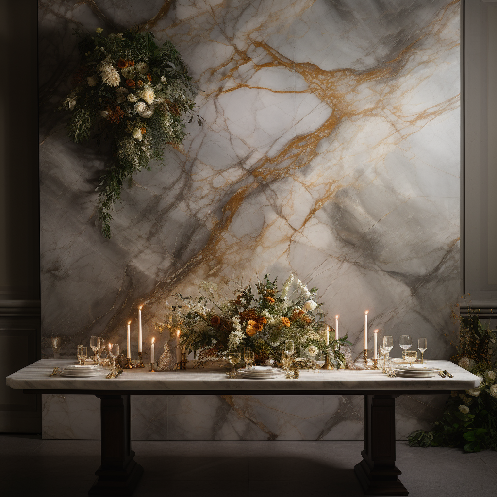 Beautiful marble backdrop for table and wall