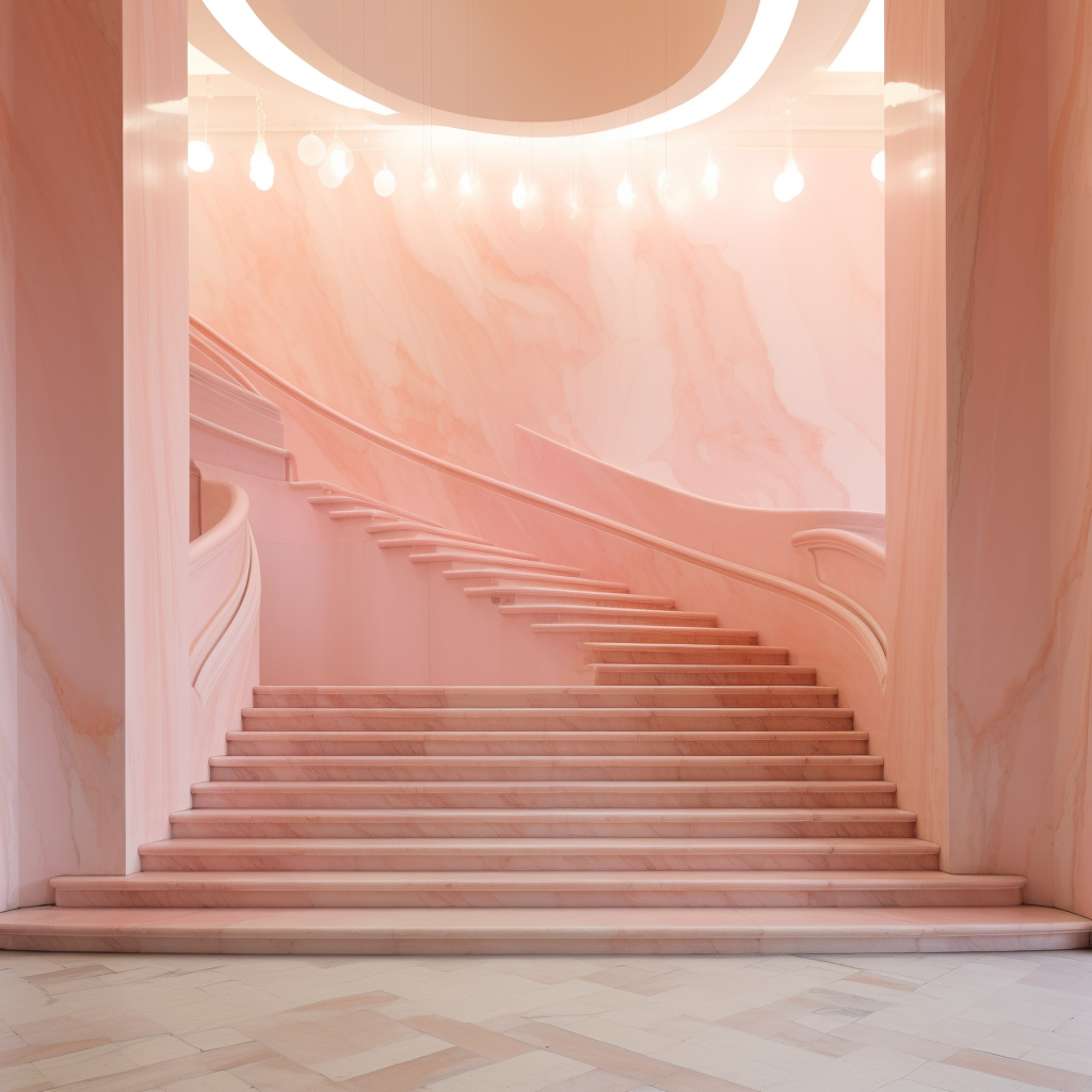 Beautiful marble stairs in soft pink