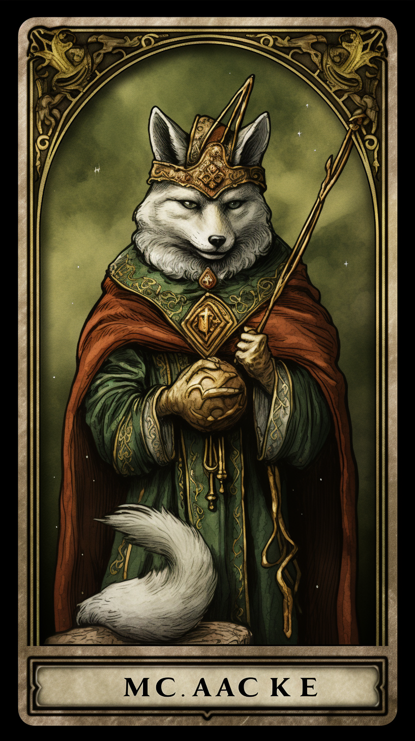 Marble style tarot card featuring Magick Fox