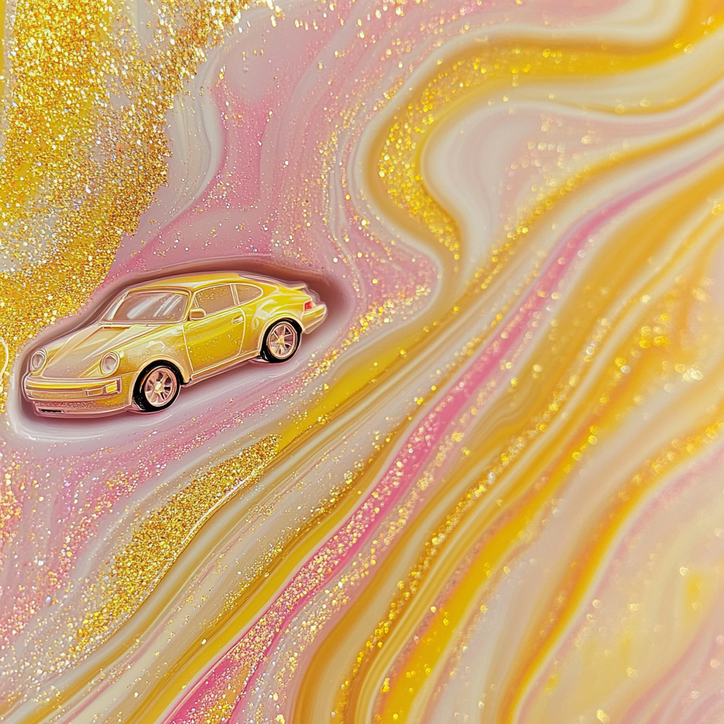 Shiny Porsche on Marble Wallpaper