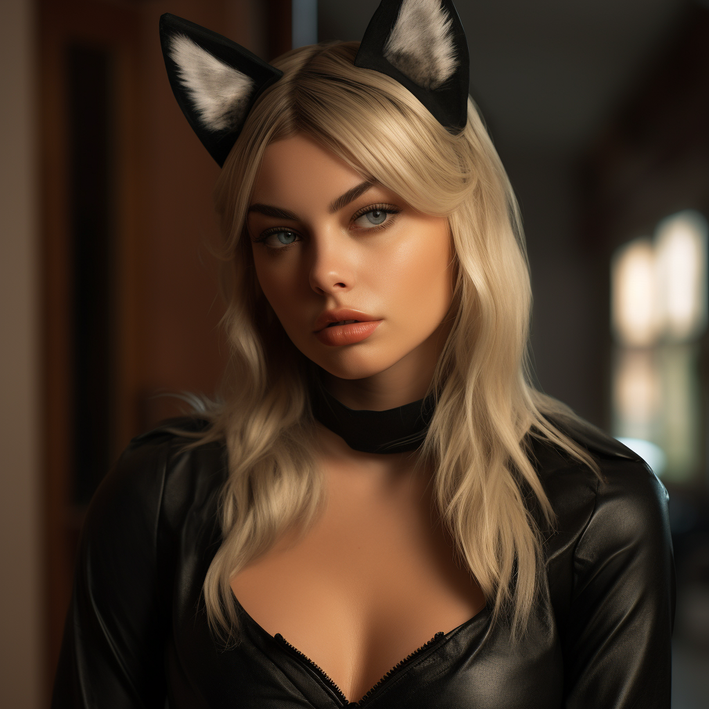 Margot Robbie in cute cat ears