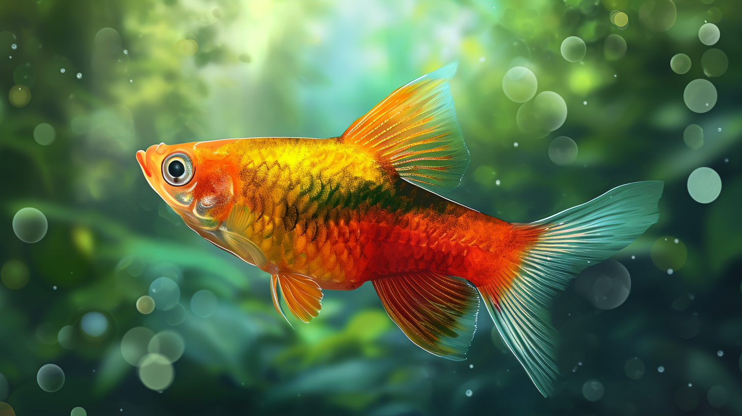 Colorful Marigold Platy Tropical Fish Illustration