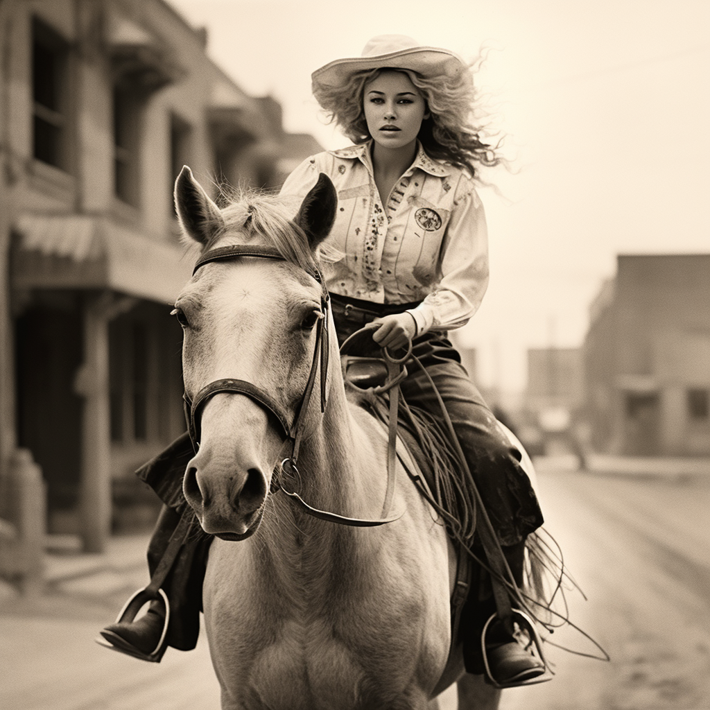 Marilyn Monroe riding spotted pony photo