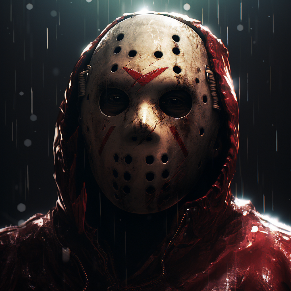 Mario dressed as Jason in Friday 13th