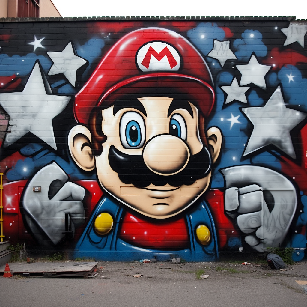 Mario name graffiti design