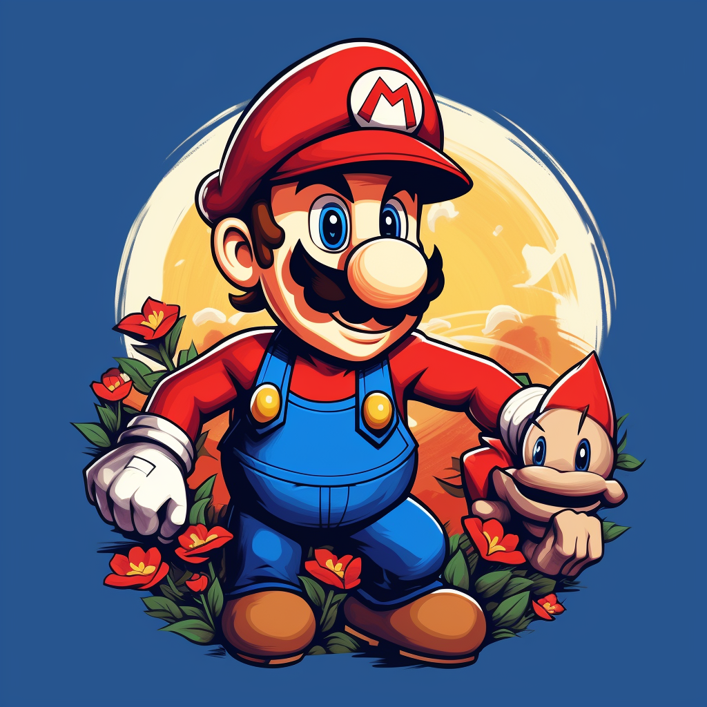 Super Mario in Sonic T-Shirt