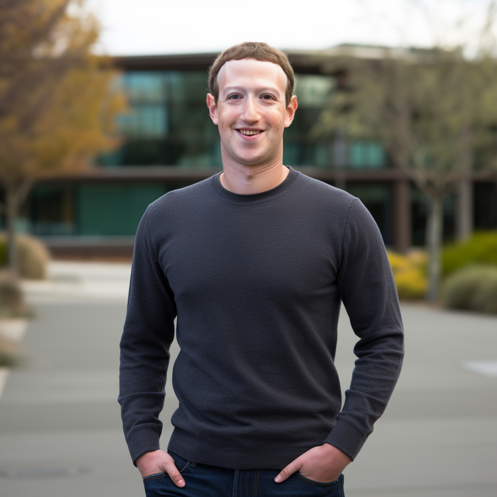 Mark Zuckerberg with Piles of Cash