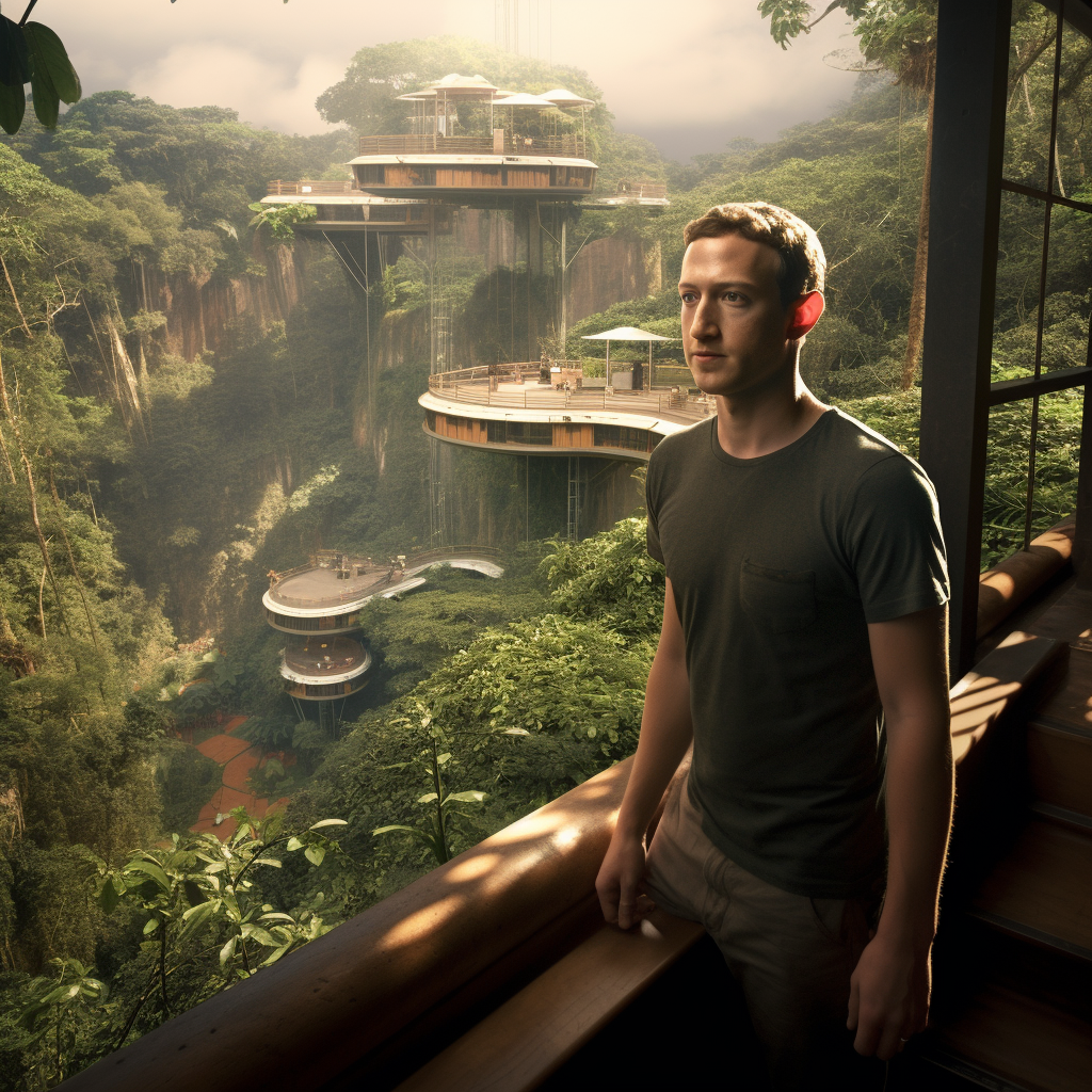 Mark Zuckerberg in his Jungle Treehouse