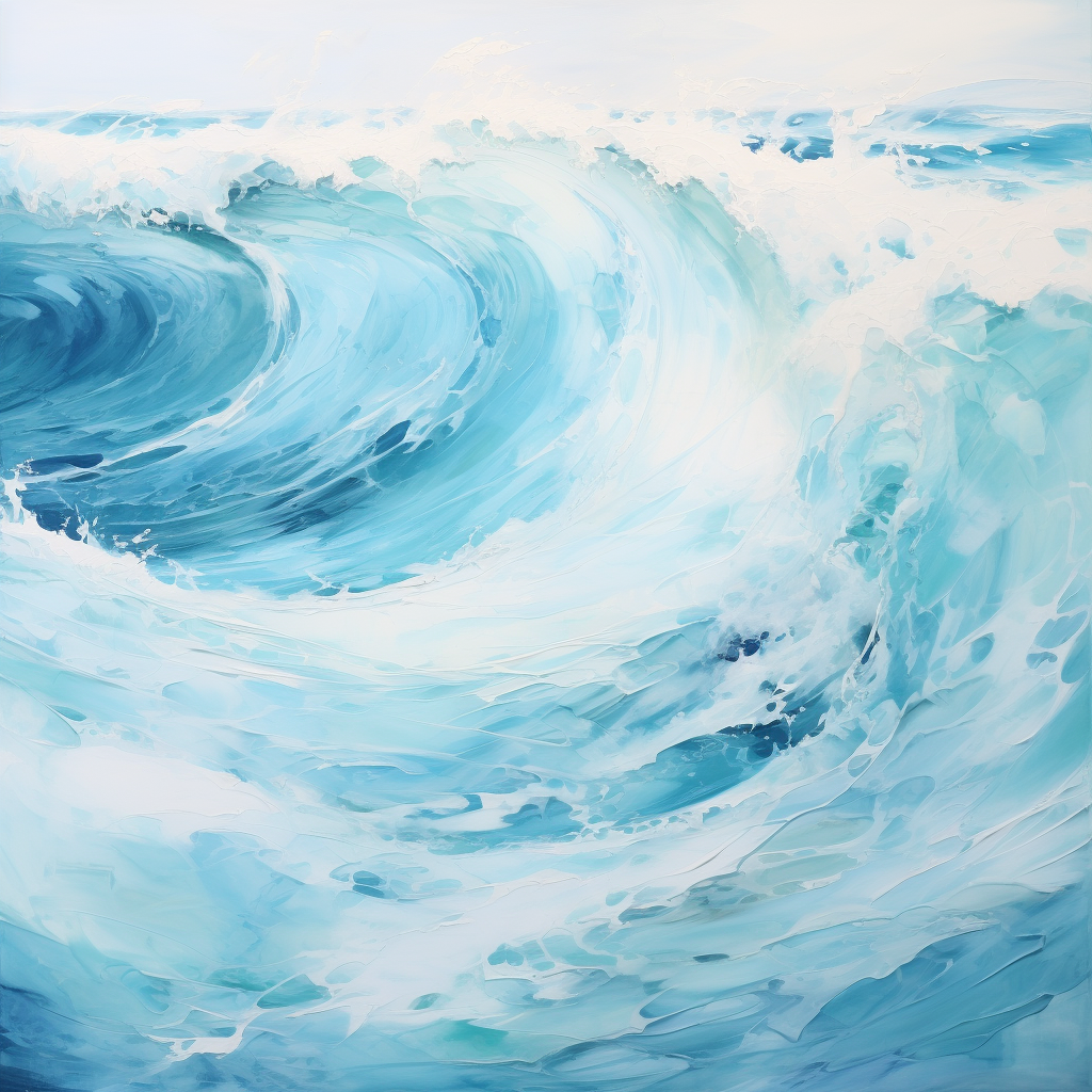 Light blue sea-inspired marmol painting