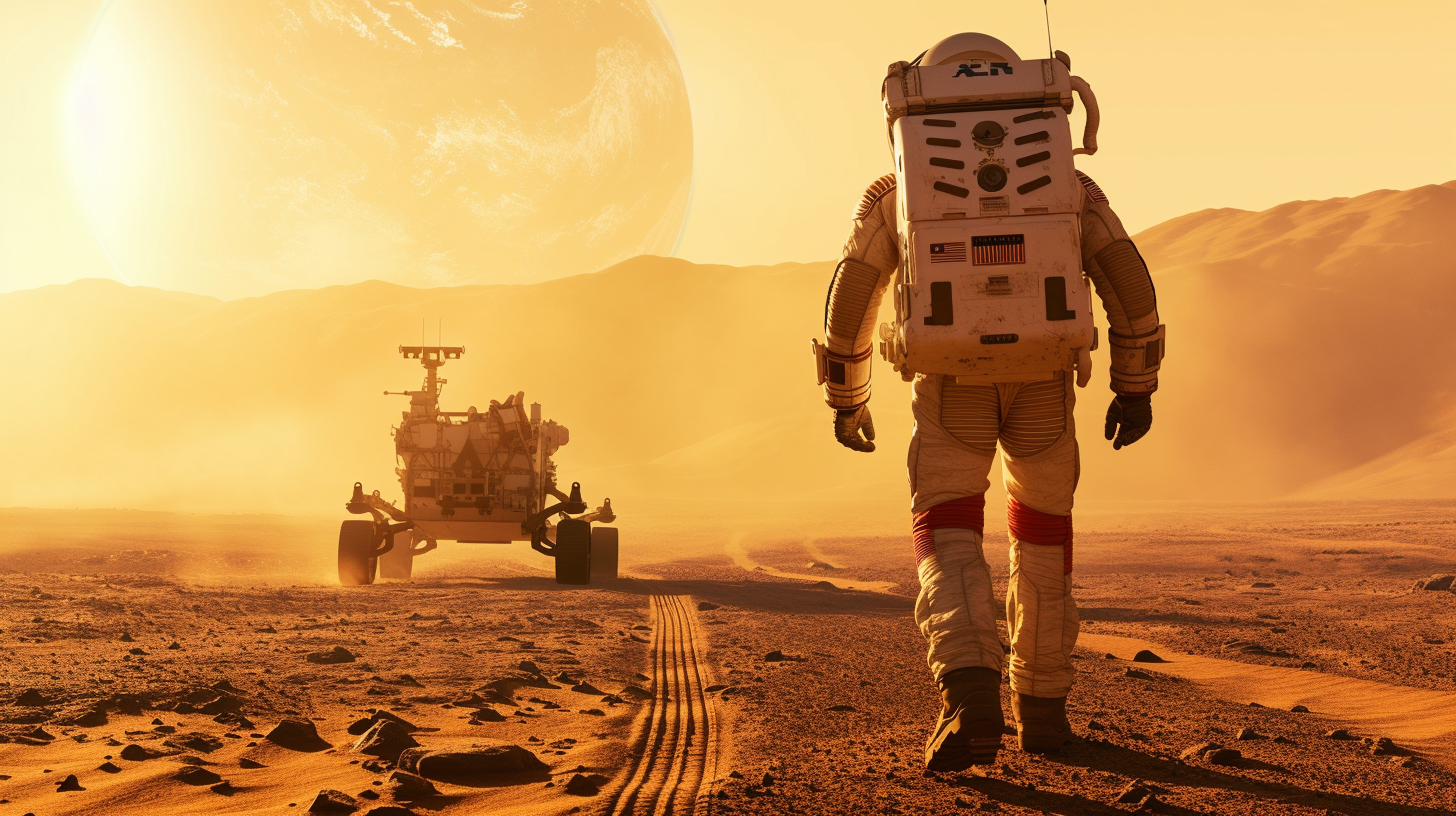 Mars astronaut rover walk detailed