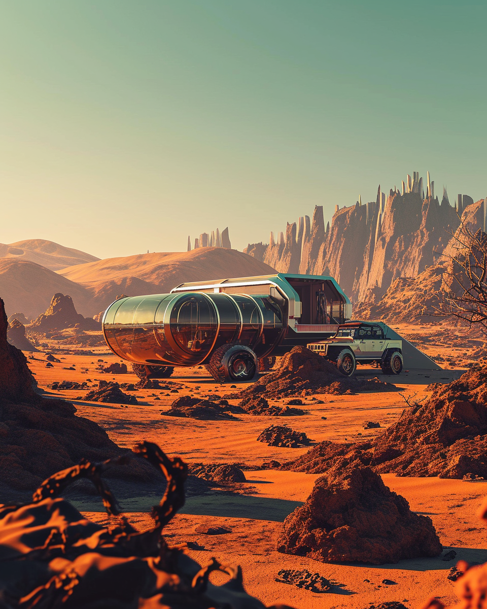 Mars Colony with Jeep Rover