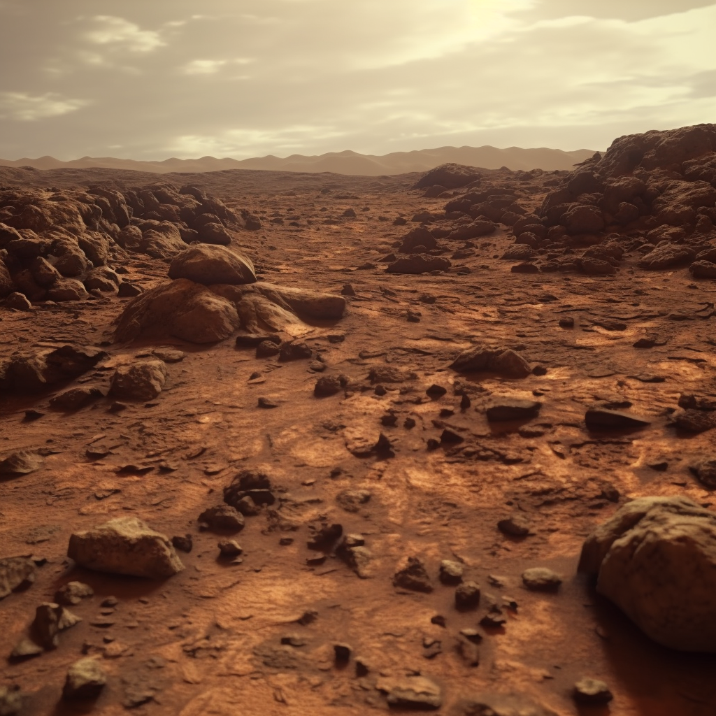 Cinematic footage of the Martian surface