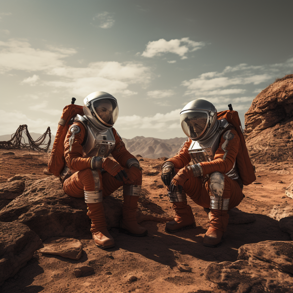 First Two People on Mars Astronauts Exploring