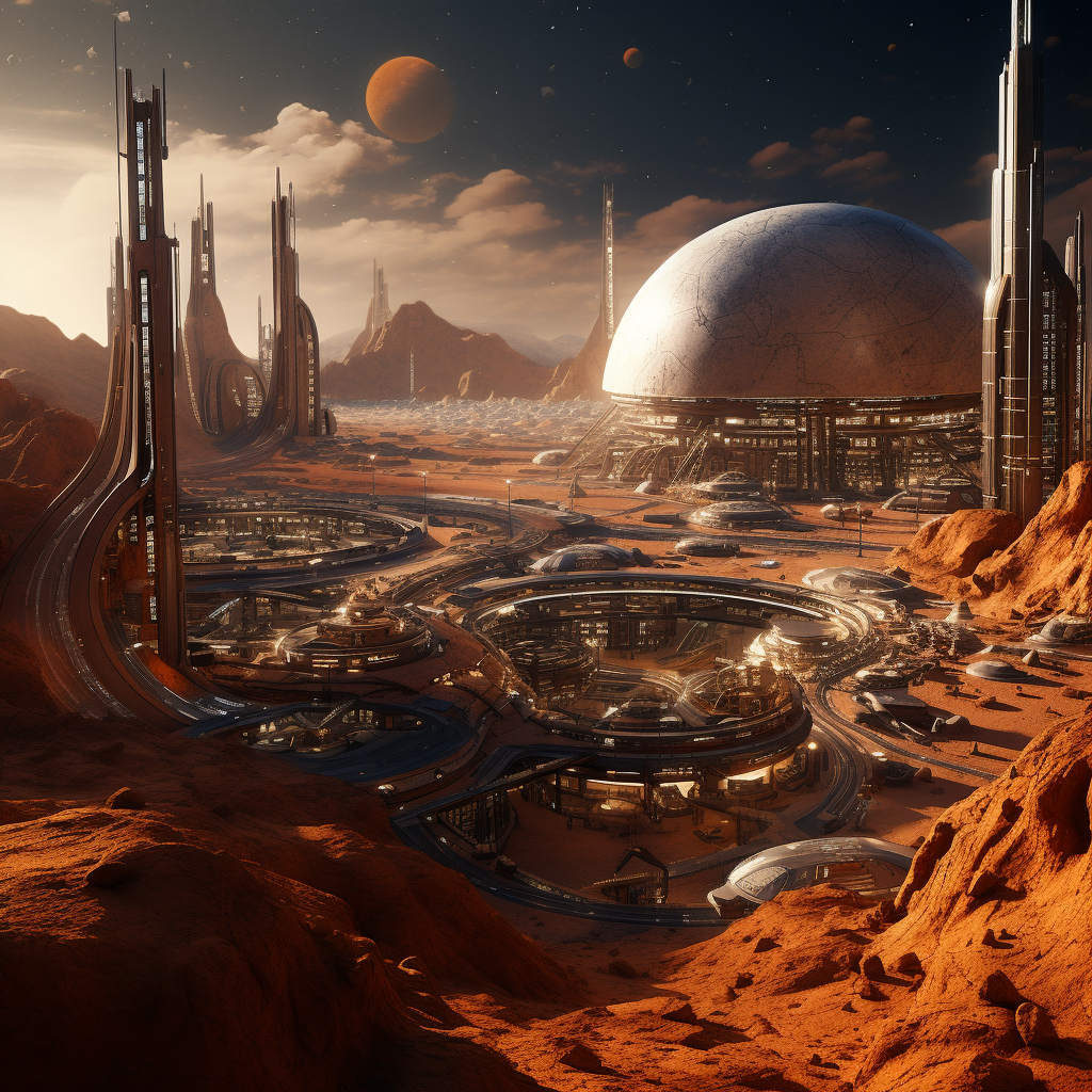 Futuristic Mars Civilization Concept