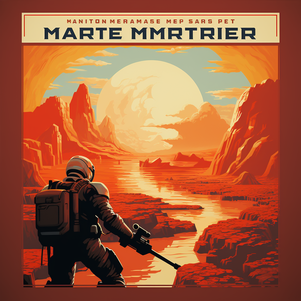 Mars terraforming recruitment poster with numbers