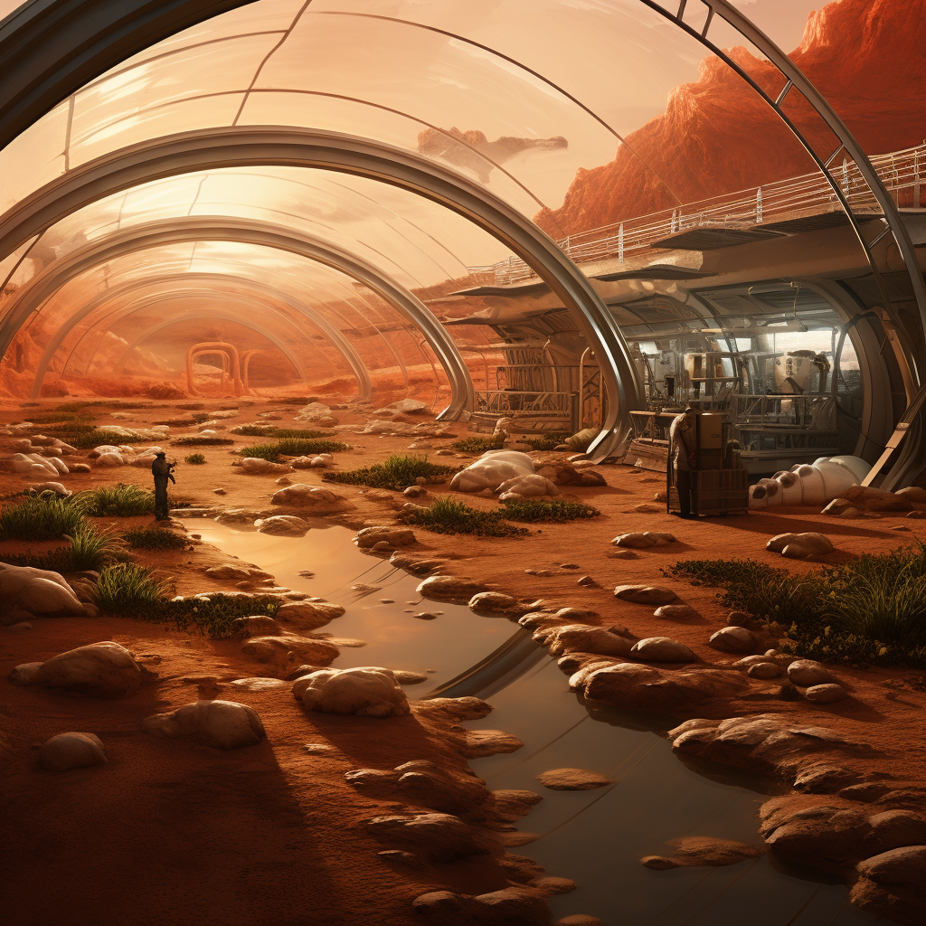 Worm farm on Mars for sustainable agriculture