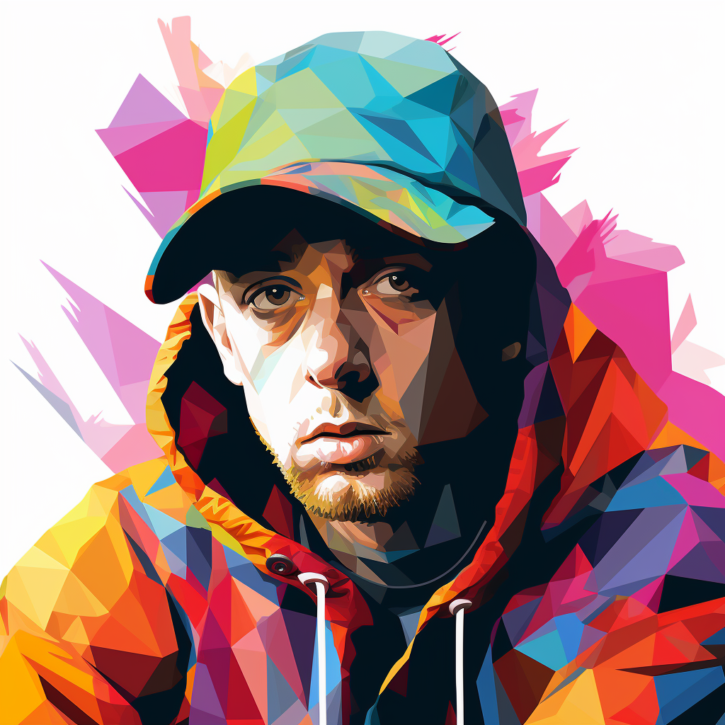 Colorful WPAP Art of Marshall Mathers