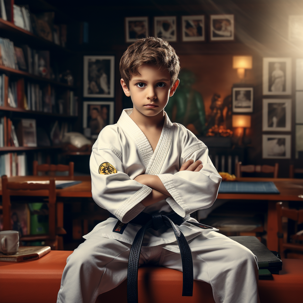 Calm and Confident Child Mastering Martial Arts