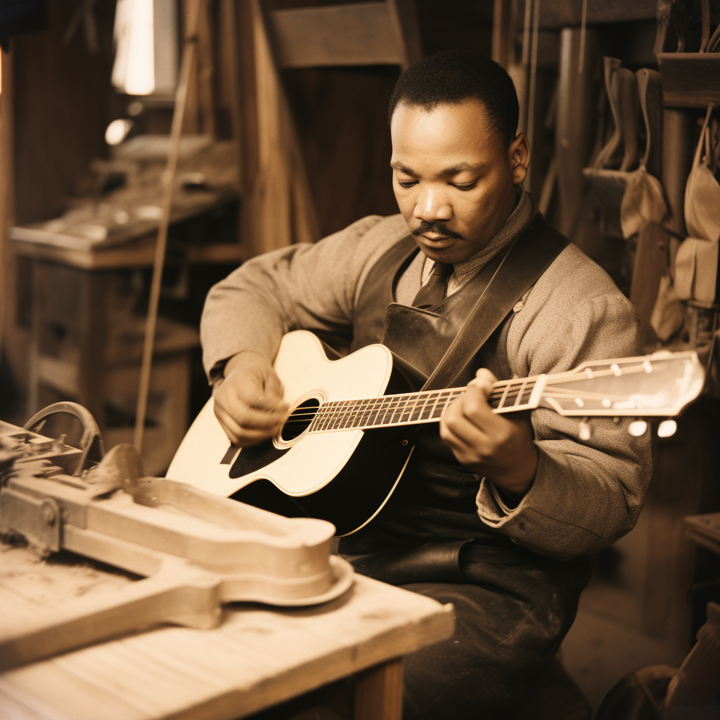 Martin Luther King working as luthier