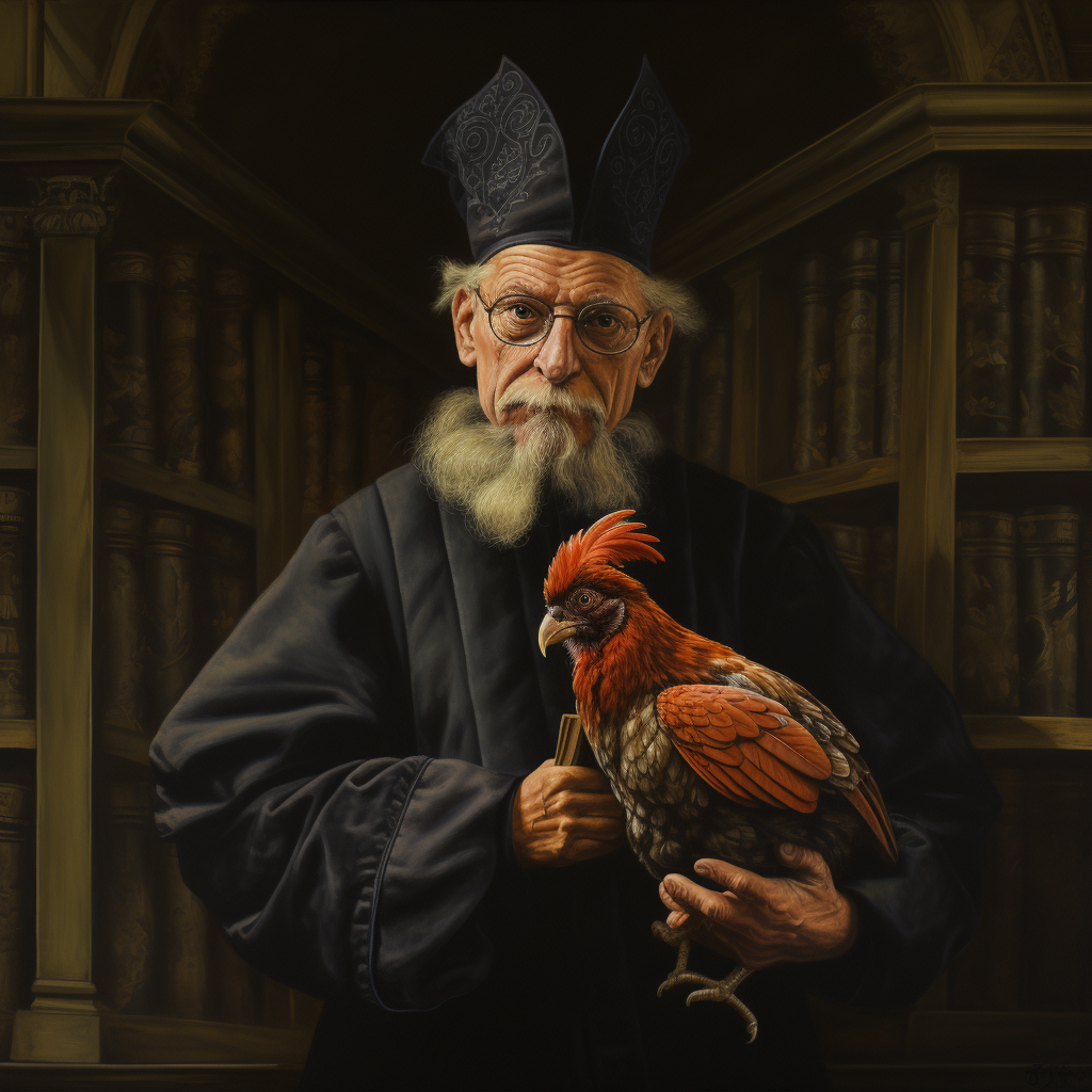 Portrait of Martin Rooster with 95 Thesis